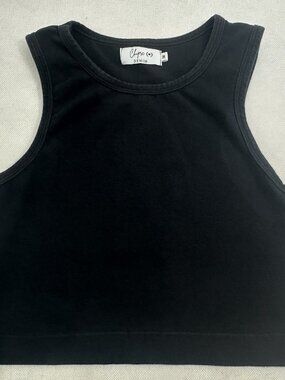 Chipre Gaia Black High-Neck Crop Tank Top M Read